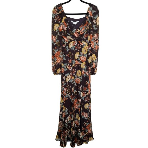 Veronica Beard $898 Silk Runway Maxi Dress Avani Floral Puff Sleeve Sz 2 NWT - Picture 5 of 11